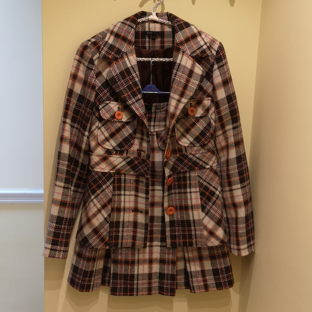 Marc Jacobs wool tweed skirt suit set